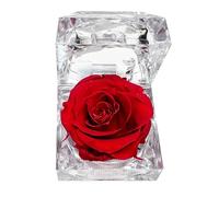 Sarini Forever Flowers Boîte à bagues en Roses Rouges préservées, Coffret Cadeau d'anniversaire, de Saint-Valentin, d'anniversaire pour Famille, épouse, Petite Amie, Maman