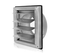 Sarini Grille d'aération 150 mm avec moustiquaire, Grille de Protection Contre Les intempéries à clapet Anti-Retour en Acier Inoxydable 304, diamètre de Grille d'aération 150 mm pour Tuyau et Caisson