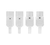 Sarini Lot de 2 Paires d'adaptateurs de Montage sur Panneau mâle Femelle AC 250 V 10 A IEC 320 C14, connecteur d'alimentation à 3 bornes, Connexion d'alimentation CA pour équipement (Blanc)