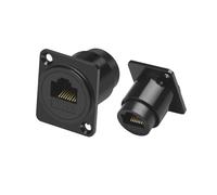 Sarini Lot de 2 Prises de Montage sur Panneau RJ45 CAT6 de Type D, coupleur RJ45 Femelle vers Femelle, Prise de traversée de cloison de réseau LAN pour Applications réseau