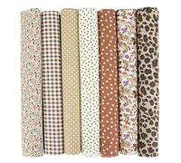 Sarini Lot de 7 Tissus en Coton pour Patchwork, 50 x 50 cm, Tissu Artisanal en Coton, Patchwork pour Bricolage, Tissu matelassé Fait à la Main, Tissu à Motifs différents (Ton - Gris)