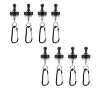 Sarini Lot de 8 crochets de camping magnétiques, crochets magnétiques robustes avec mousqueton, cintre magnétique, boucles de tente en forme de D pour tentes d'extérieur, balançoire pivotante (petite)