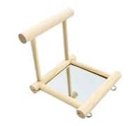 Sarini Pack de Miroir Oiseau Perroquet, Support à Oiseaux avec Miroir, Perchoirs pour Cage à Oiseaux Boule à Mâcher Miroir en Bois Boule de Cage Cacatoès pour Gris d'Afrique/Inséparables