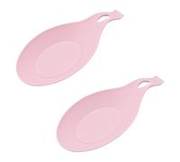 Sarini Repose-cuillère en Silicone,Porte-ustensiles de Cuisine,Repose-cuillère en Silicone,Repose-cuillère de Cuisine en Silicone,Plateau d'aide de Cuisine en Forme d'amande pour cuillères,Rose