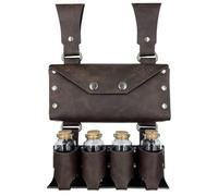 Sarini Sac de Taille de Bouteille d'alchimie médiévale,Sac de Taille rétro de Style Viking Nordique avec 4 flacons de Potion en liège