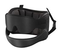 SARISUN Oreiller de Voyage avec Mentonnière et Sangle de Siège, Longs Vols | Fixation à l'appuie-tête, sommeil en avion, soutien menton, anti hochement, support 360°, longs vols, Noir