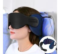 SARISUN Oreiller de Voyage, Oreiller Cervical avec Masque pour Les Yeux, Oreiller d'avion pour Long vol, Oreiller de Voyage pour Voiture, Appui-tête de Voiture, Violet