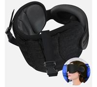 SARISUN Oreiller de Voyage, Oreiller Cervical avec Masque pour Les Yeux, Oreiller d'avion pour Long vol, Oreiller de Voyage pour Voiture, Appui-tête de Voiture, Noir