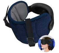 SARISUN Oreiller de voyage pour avion, oreiller d'avion avec masque pour les yeux 3D pour dormir, support à 360 °, sangle de tête d'avion pour long vol, arrêt Bobblehead, essentiel de voyage, gris