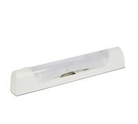 Sarlam 189869 Applique standard 470mm IP24 et IK04 Prismaline avec interrupteur et prise rasoir à équiper de tube S19