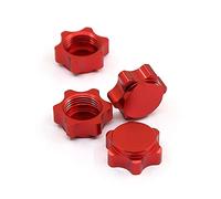 Sarngk 4 PièCes SéRies Couvercle de Moyeu de Roue en Aluminium Couvercle Anti-PoussièRe éCrou Hexagonal 17Mm pour Voiture TéLéCommande 1/8, Rouge