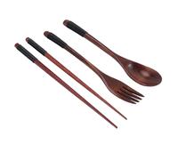Sarngk Couverts, ensemble portable composé de baguettes, vaisselle, vaisselle avec fil noir
