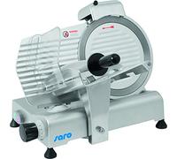 Saro - AS 250 Trancheuse à Jambon, Lame Ø 250 mm, Épaisseur de coupe 0-11 mm, avec Pierre à Aiguiser, Corps en Alliage Léger, 230 V