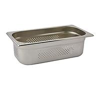 Saro - Budget Line Bac GN 1/3 Perforé, Inox, Profondeur 100 mm, pour Cuiseur Vapeur et Bain-Marie, 4 l