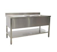 Saro Évier avec 2 bacs à droite - 700 mm de profondeur 1200 mm