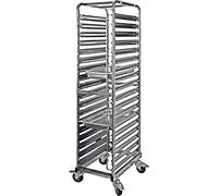 Saro - Liam Chariot à Glissières pour 18 Bacs GN 1/1, Niveaux Espacés de 75 mm, Charge Maximale de 150 kg, Roulettes avec Frein, Acier au Chrome-Nickel