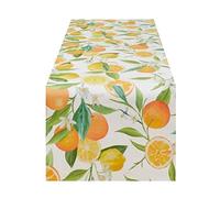 SARO LIFESTYLE 6324.M1672B Grove House Collection Chemin de Table imprimé Citron et Orange, 100 % Polyester, Multicolore