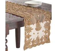 SARO LIFESTYLE Bd835 Perles Coureurs, 16 par 182,9 cm, rectangulaire, Bordeaux, doré, 16" x 72"