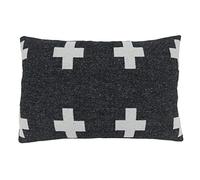 SARO LIFESTYLE Indre Collection Housse de Coussin réversible Motif Signe Plus Noir et Blanc 40,6 x 58,4 cm