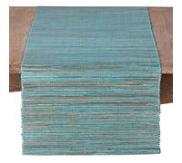 Saro Lifestyle Set de table tissé scintillant, turquoise, 14" x 54"