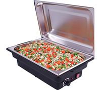 Saro - Lorena Chafing Dish Électrique, 3 l, avec Bac GN 1/1, Régulateur de Température (Niveaux 0 à 5), Inox/Plastique, Protection contre la Surchauffe