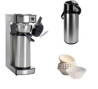 Saro Machine à café SAROMICA THERMO 24 secondes (verre intérieur) + kit de papier filtre à café prêt à l'emploi