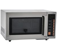 SARO Micro-ondes Gastronomie - 25L - 1000W - Inox - Fond Céramique - 3 Niveaux de Puissance - 20 Programmes - Eclairage Intérieur - 230V - Modèle MWO25P