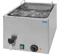 Saro - Pasta 25 Cuiseur à Pâtes Électrique pour la Restauration, Modèle de Table, 25 l, avec 3 Paniers et Robinet de Vidange, Inox, Régulation de la Température Jusqu'à 110 °C, 3,2 kW