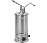 Saro - PD-17 Distributeur de Sauce Chauffant, 3 l, INOX, Système à Clic, Dosage jusqu'à 40 ML, Avertissement en Cas de Fonctionnement à Sec, 1,5 KW