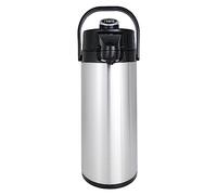 Saro - Thermos à Pompe pour Restauration et Buffet, 2,2 l, pour Boissons Chaudes et Froides, avec Poignée, Intérieur et Extérieur en Acier Inoxydable
