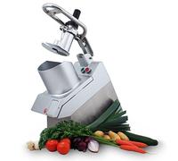 Saro - Titus Coupe-Légumes, Acier Inoxydable/Aluminium, avec 5 Disques, pour Légumes, Fromage, Noix, Chocolat, Trémie Ronde, 0,75 kW