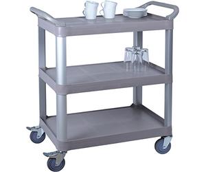 Saro - Zenja Chariot de Service, 3 Plateaux, Plastique/Alliage Léger, Capacité de Charge 100 kg, Roulettes avec Frein), 845 x 430 x 950 mm