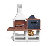 Sarom Cheminée à barbecue Portofino pour jardin, avec four en acier inoxydable