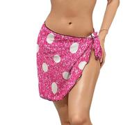 Sarong Fond Rose avec des Cercles Blancs Wrap De Plage De Femmes Casual Cache-Maillots Séchage Rapide Couverture De Bikini pour Plage Piscine Outdoor