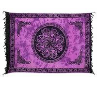 Sarong paréo Portefeuille lunghi Dhoti Foulard Serviette de Plage Cercle Celtique Violet Batik
