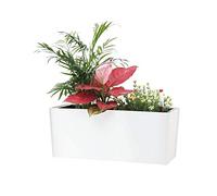 SAROSORA Pot de fleurs rectangulaire à arrosage automatique avec indicateurs de niveau d'eau pour plantes et fleurs, maison, jardin, extérieur et intérieur | Pots d'herbes aromatiques | Jardinière (1,