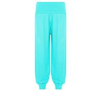 Sarouel Ali Baba Pantalon de danse pour enfants de 7 à 8 ans, 9 à 10 ans, 11 à 12 et 13 ans - Bleu - 13 ans