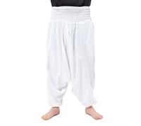 Sarouel Ample Mixte Coton Blanc Satahri