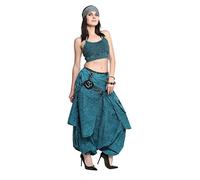 Sarouel Pantalon de yoga Boho Pantalon bouffant Pantalon Goa Hippie Pantalon de loisirs Homme et Femme Style Népal - Turquoise - S-M