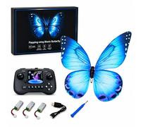 SAROZZTAL Papillon Bionique Volant Radiocommandé, Jouet Insecte RC avec Ailes Battantes, Éclairage LED et Contrôle 2,4 GHz, Facile à Piloter pour Intérieur, Jardin, Soirées et Événements (A)