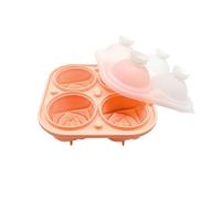 Sarpoer Moule à glace carré 3D, pour la fabrication de 4 moules à glace géants, en forme de fleur, passe au lave-vaisselle, rose, amusant