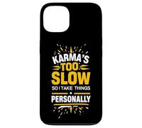 Sarrastic Saying Karma Citation Humour Witty Phrase Design Fun Coque pour iPhone 13