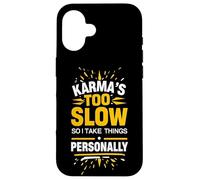 Sarrastic Saying Karma Citation Humour Witty Phrase Design Fun Coque pour iPhone 16
