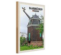 Sarrebruck | Allemagne | Plaque historique en bois | 30 cm x 40 cm