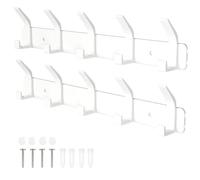 Sarsumir Porte Manteau Mural Patere Murale, 2 Paquets Crochet Salle De Bain Avec 5 Crochets Pour Suspendre Sac à Dos, Veste, Chapeau, Porte Manteau Pour Porte - Blanc