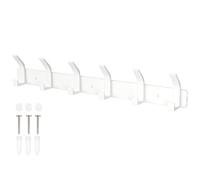 Sarsumir Porte Manteau Mural Patere Murale, Crochet Salle De Bain Avec 6 Crochets Pour Suspendre Sac à Dos, Veste, Chapeau, Porte Manteau Pour Porte - Blanc