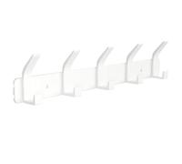 Sarsumir Porte Manteau Mural Patere Murale, Porte Manteau Salle de Bain avec 5 Crochets pour Suspendre Sac à Dos Veste Chapeau, Crochet Mural Patere Salle de Bain, Blanc Pur