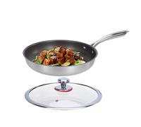 Sartén Titanio - Sartén De Titanio 24-30 Cm | Antiadherente Con Tapa, Cacerola Multifuncional Para Huevos, Tortitas Y Carnes, Ideal Cocina Doméstica, Camping, Viajes RV, Fácil Limpieza