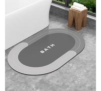 SARTNP Tapis de Bain, Tapis de Salle de Bain antidérapants à Dos en Caoutchouc - Tapis de Sol de Bain Absorbant à séchage Rapide pour Devant la Baignoire/la Douche (Gris, 60 x 90 cm)