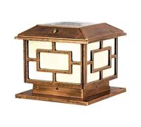 SaryEdge Applique Murale extérieure carrée à LED Solaire, lampadaire étanche, Colonne en Aluminium et Acrylique avec télécommande, Marron - 50 cm,Brown-50cm